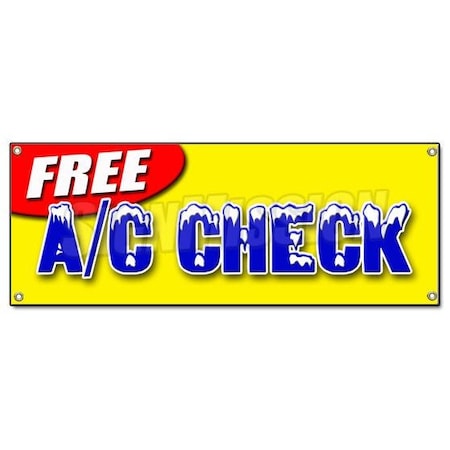 Signmission FREE A/C CHECK BANNER SIGN air conditioning ac auto repair car shop B-Free Ac Check